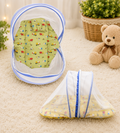 Premium Foldable Baby Mosquito Net Bed with Cushioned Mattress | Portable Newborn Baby Sleeping Nest | Construction Vehicle Print