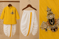 Yellow Venkateswara Swamy Dhoti Kurta Set