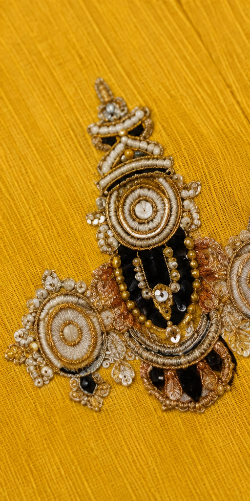 Yellow Venkateswara Swamy Dhoti Kurta Set